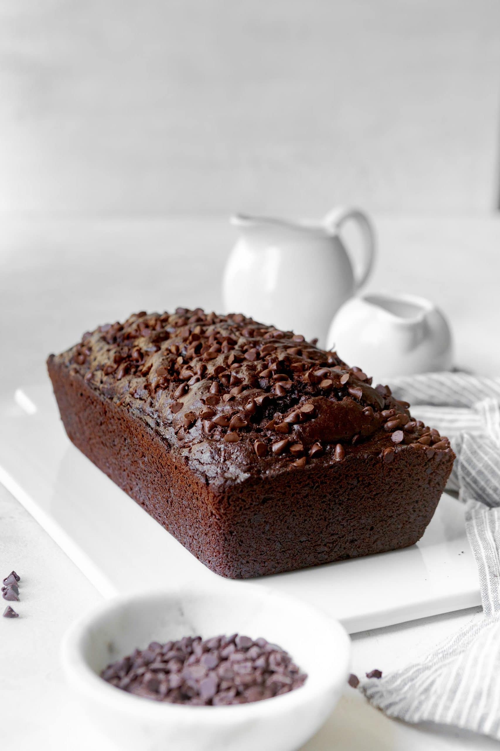 a loaf of chocolate chip chocolate zucchini bread a loaf of chocolate chip chocolate zucchini bread