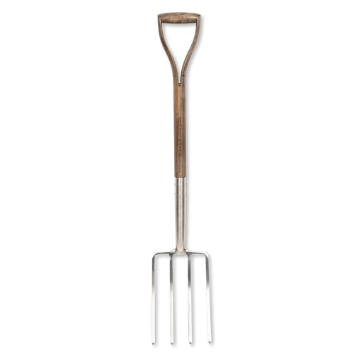 Spear & Jackson Traditional Stainless Steel Digging Fork, Heavy Duty Durable Stainless Steel Garden Tool, Ideal for Digging, Aerating, and Turning Soil