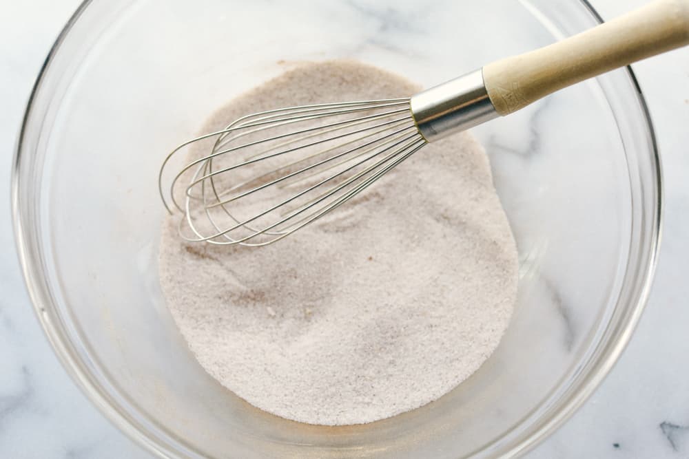 A mixture of dry ingredients for the pumpkin pie