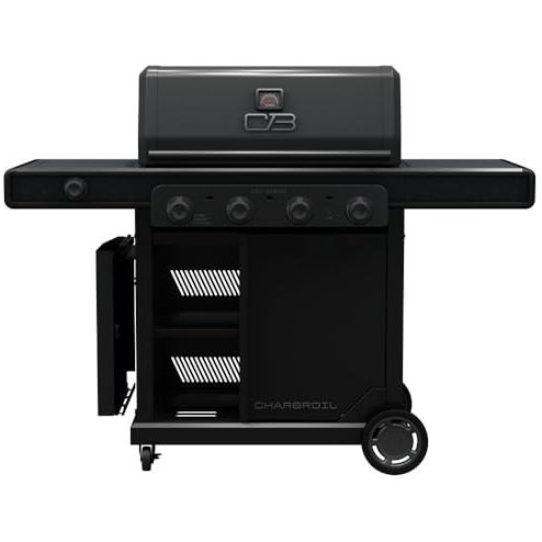 Charbroil Pro Series With Amplifire Infrared Technology 4-Burner Propane Gas Grill Cabinet With Side Burner, Black - 463281024 Charbroil Pro Series With Amplifire Infrared Technology 4-Burner Propane Gas Grill Cabinet With Side Burner, Black - 463281024