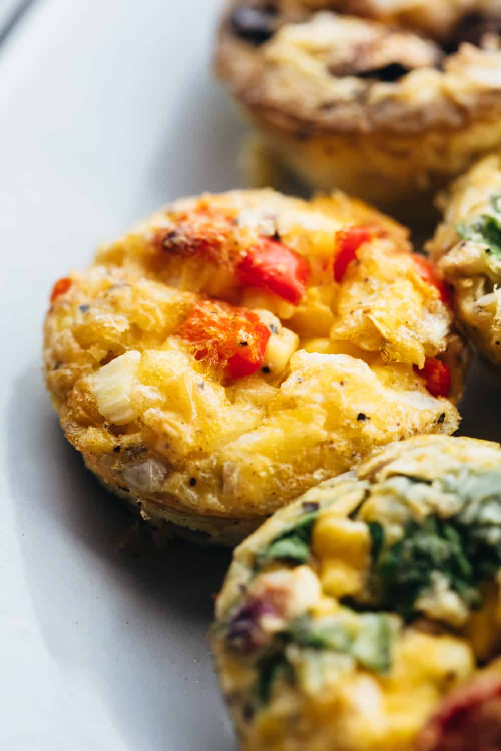 Closeup of baked egg muffins Closeup of baked egg muffins
