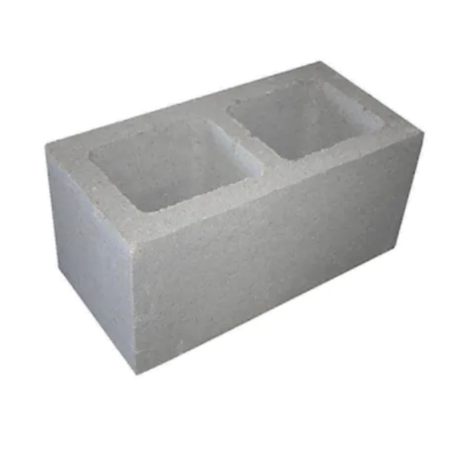Cinder block on white background