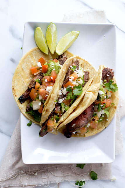 marinated carne asada tacos ohsweetbasil.com