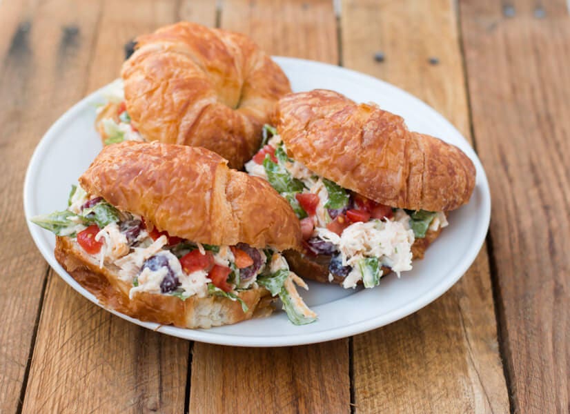 The BEST chicken salad croissant sandwich recipe EVER! ohsweetbasil.com