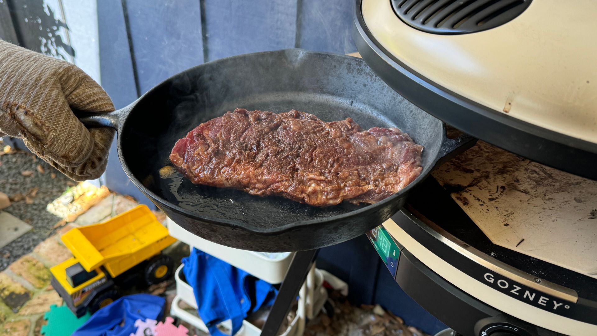 Gozney Arc cooking a steak