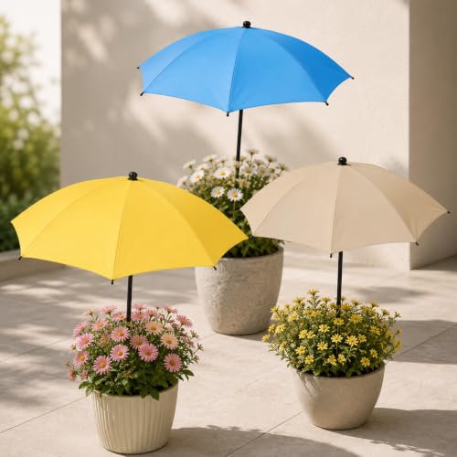 Plant Shade Umbrella 3 Pack – Adjustable Garden Sun Protection Cover for Potted Plants, 26