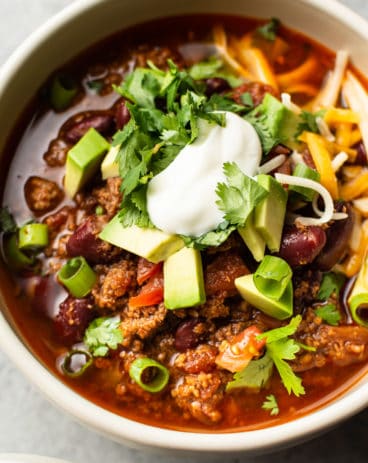close-up of Instant Pot chili