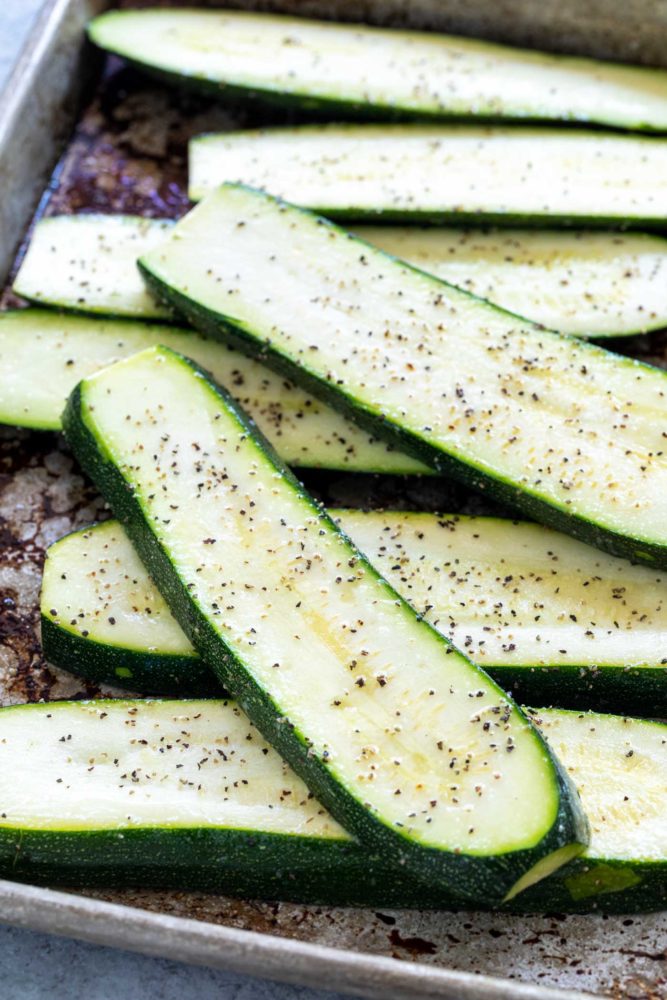 raw slices of zucchini