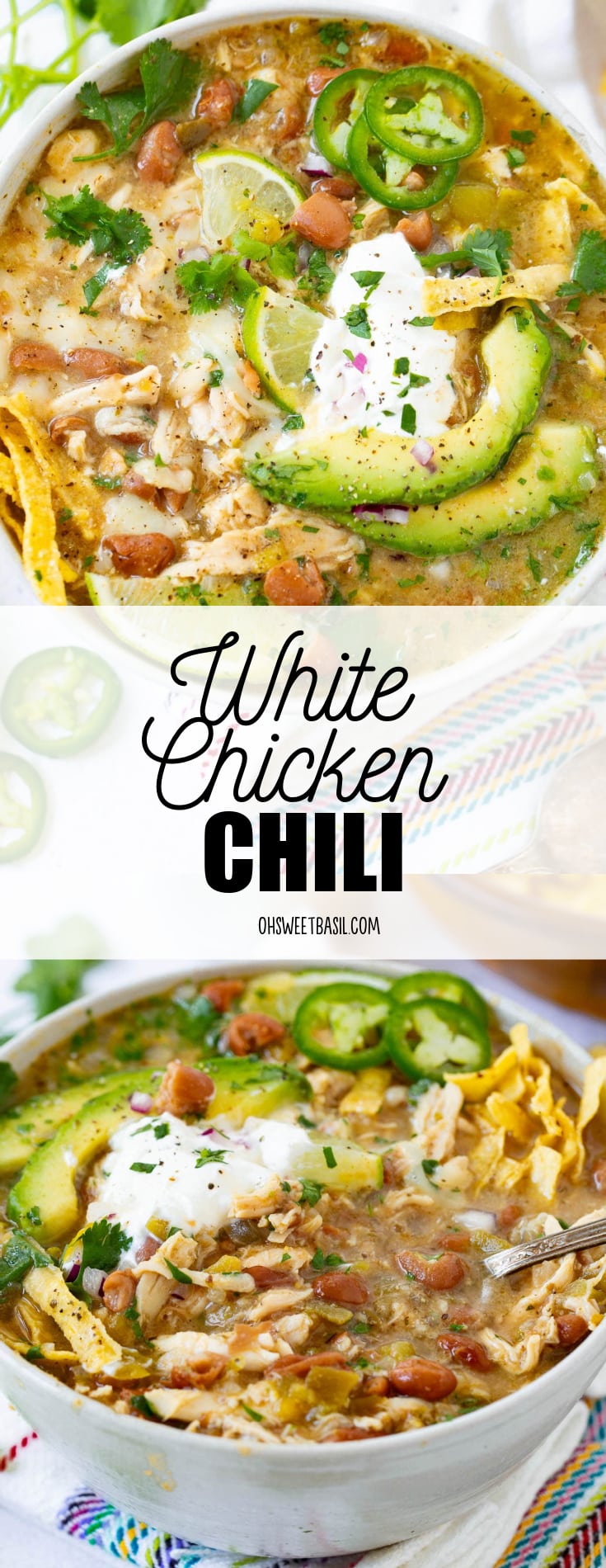 a bowl of white chicken chili a bowl of white chicken chili