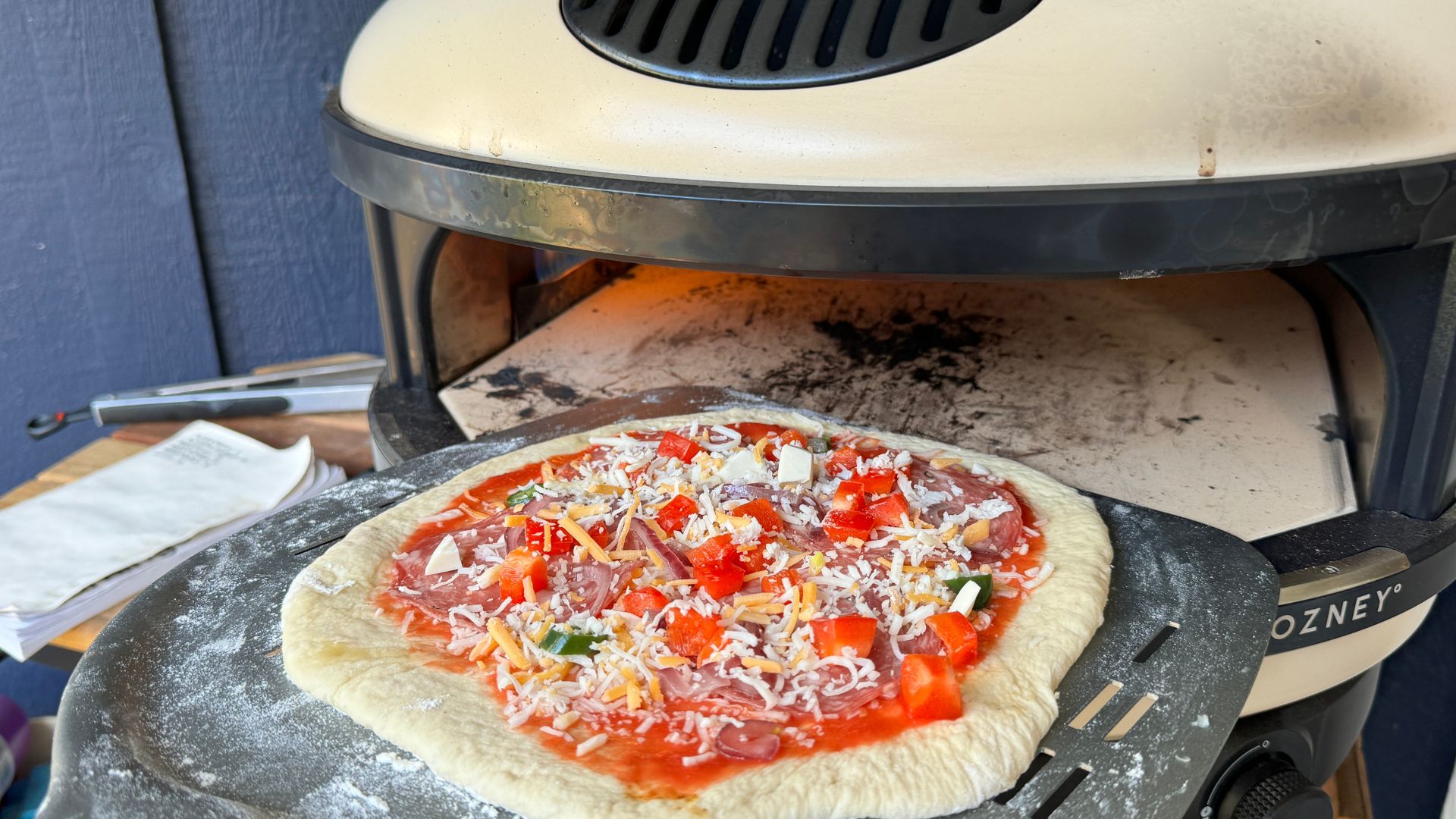 Gozney Arc cooking a pizza