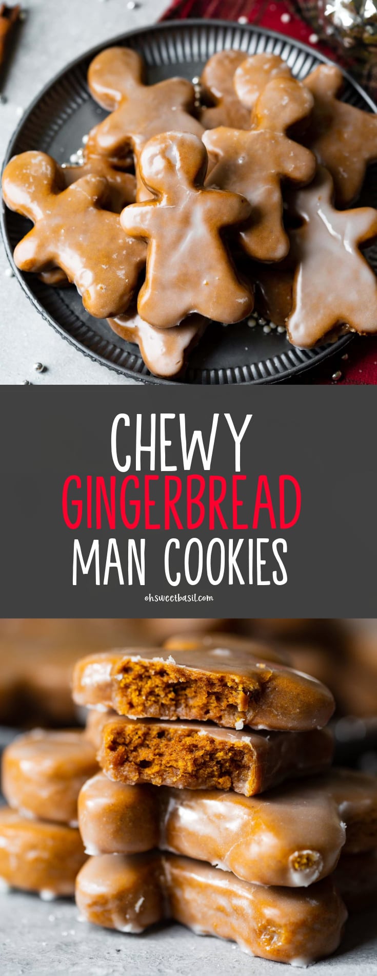 a pile of soft chewy and thick gingerbread man cookies