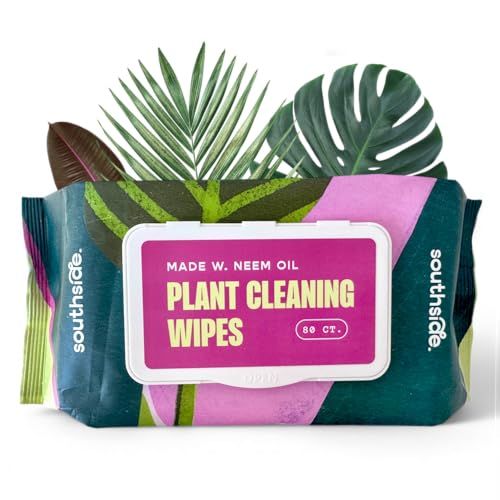Plant Cleaning Wipes by Southside Plants - Gentle, Plant-Based Wipes for Shiny Leaves and Better Photosynthesis - Unscented, Extra Thick Waffle Weave Leaf Wipe for Indoor & Outdoor Plants - 80 Ct