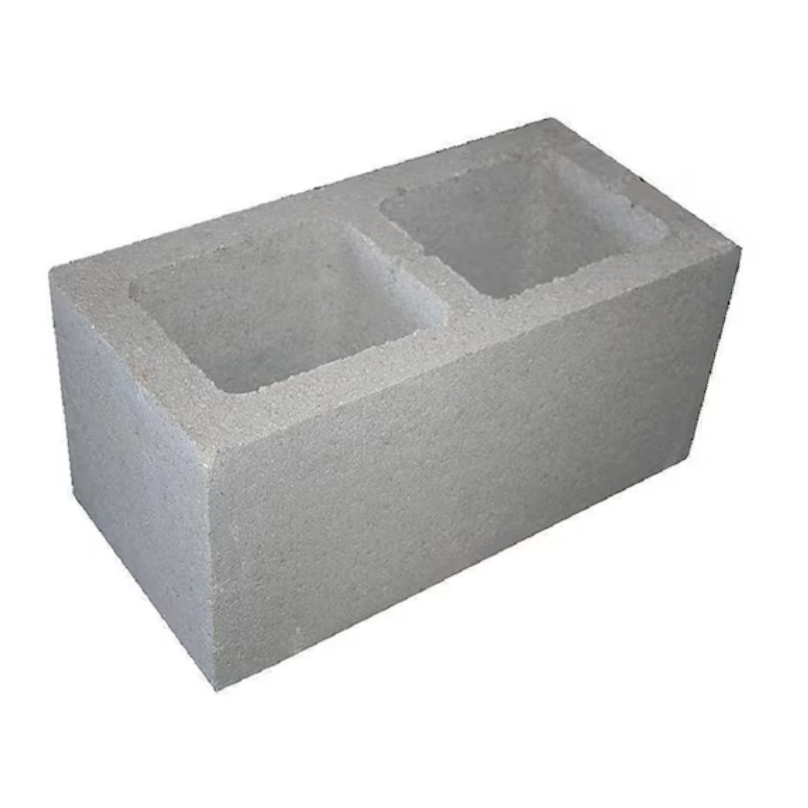 Cinder block on white background