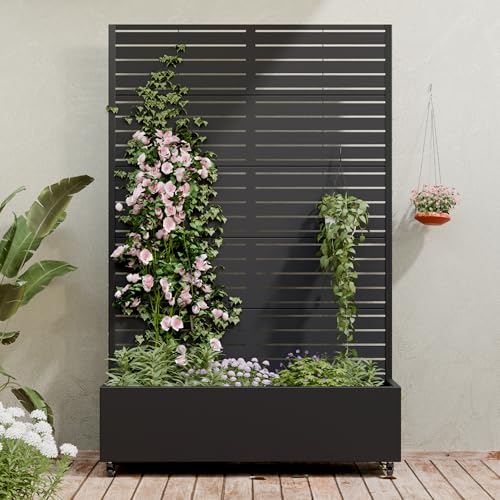 Casaphoria Metal Raised Garden Bed With Trellis and Wheels, 72