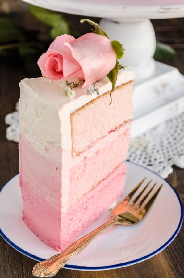Strawberry Pink Ombre Cake Recipe