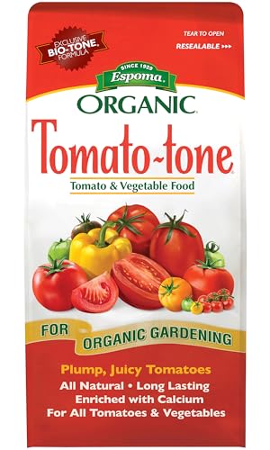 Espoma Organic Tomato-Tone 3-4-6 With 8% Calcium. Organic Fertilizer for All Types of Tomatoes and Vegetables. Promotes Flower and Fruit Production. 4 Lb. Bag - Pack of 2 Espoma Organic Tomato-Tone 3-4-6 With 8% Calcium. Organic Fertilizer for All Types of Tomatoes and Vegetables. Promotes Flower and Fruit Production. 4 Lb. Bag - Pack of 2