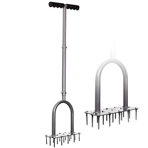 Walensee Manual Lawn Aerator Tool With 15 Iron Spikes, Garden Spike Aerator Walensee Manual Lawn Aerator Tool With 15 Iron Spikes, Garden Spike Aerator