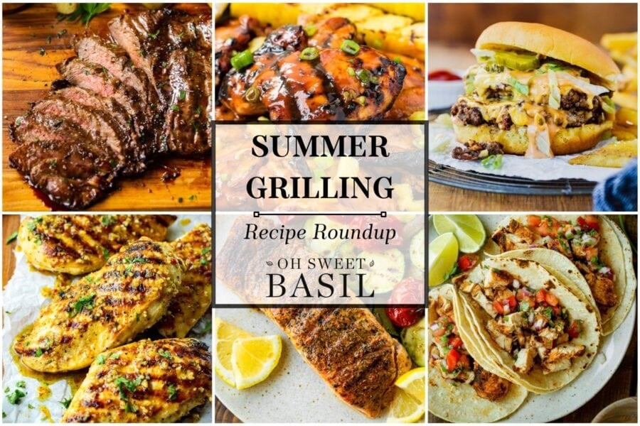 a collage of summer grilling recipes a collage of summer grilling recipes