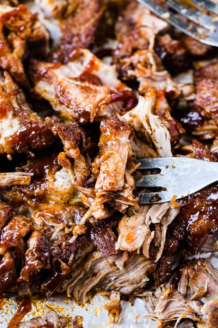 A photo of shredded country style ribs. A photo of shredded country style ribs.