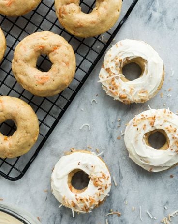 These Baked Carrot Cake Donuts with Cream Cheese Frosting are a real treat! They are healthier than traditional donuts and perfect for a Spring brunch or Easter dessert. Incredibly moist and flavourful! These Baked Carrot Cake Donuts with Cream Cheese Frosting are a real treat! They are healthier than traditional donuts and perfect for a Spring brunch or Easter dessert. Incredibly moist and flavourful!